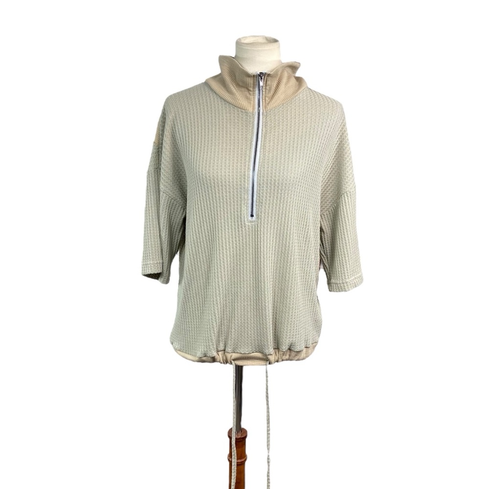 NWT Pol waffle knit pullover 1/4 zip size S